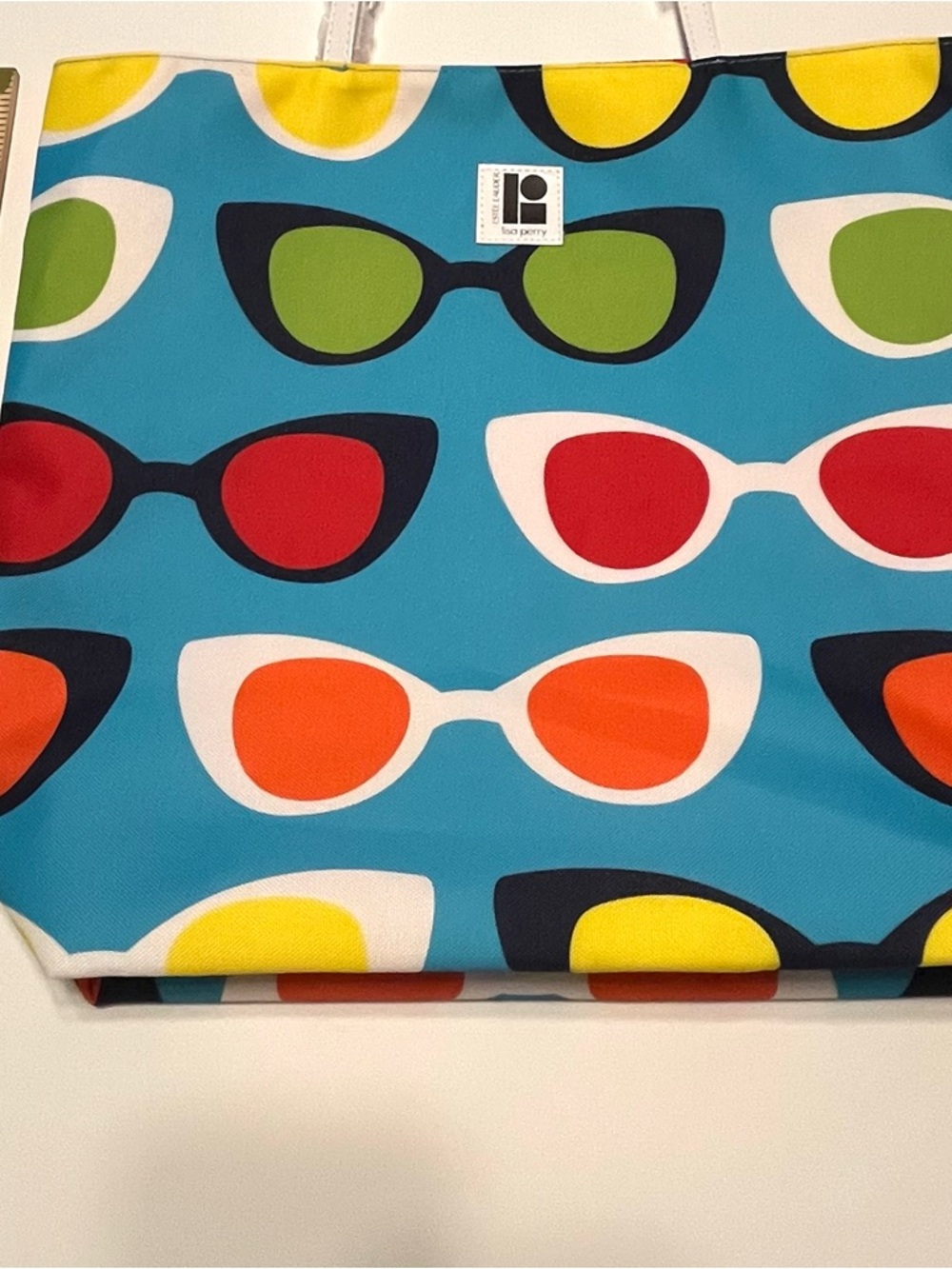Estée Lauder Lisa Perry Blue Sunglasses Print Tote with Multicolor Accents - Picture 7 of 7